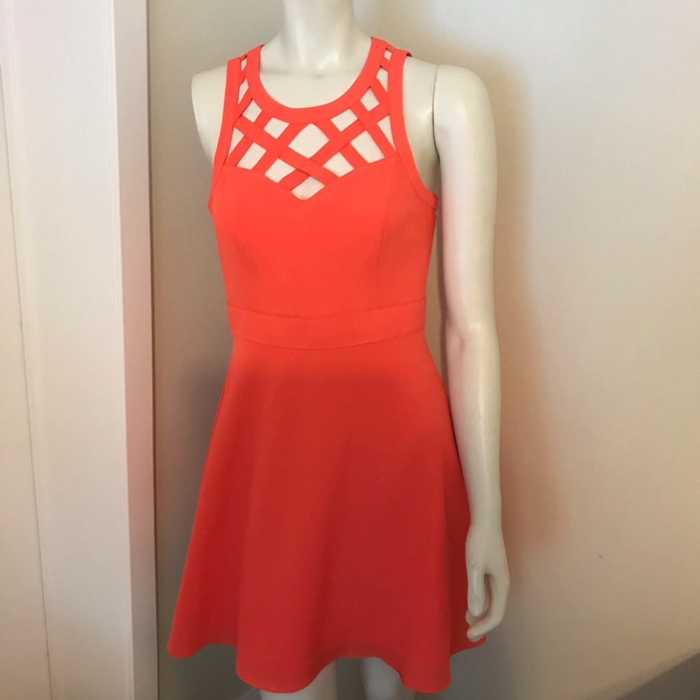 Guess Orange A-Line Halter Dress for Cocktail